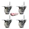 Service Caster 4 Inch Nylon Swivel 58 Inch Threaded Stem Caster Set with Total Lock Brake SCC-TSTTL20S414-NYS-58212-4 - alternate 4
